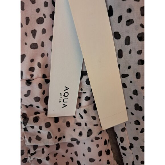 Aqua Asymmetrical Ruffle Dress Girls Pink and Black Printed from Bloomingdale's, - Picture 4 of 12